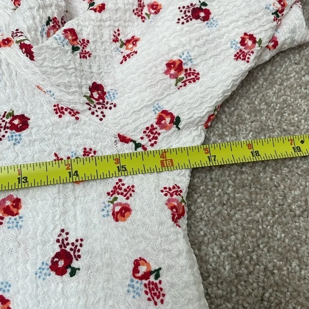 NWT Loft Floral Puff Sleeve Square Neck Top